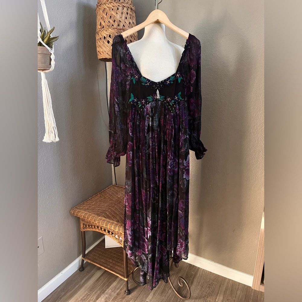 ▪️Free People Timeless Tapestry Embellished Babydoll Maxi Dress - Picture 8 of 14